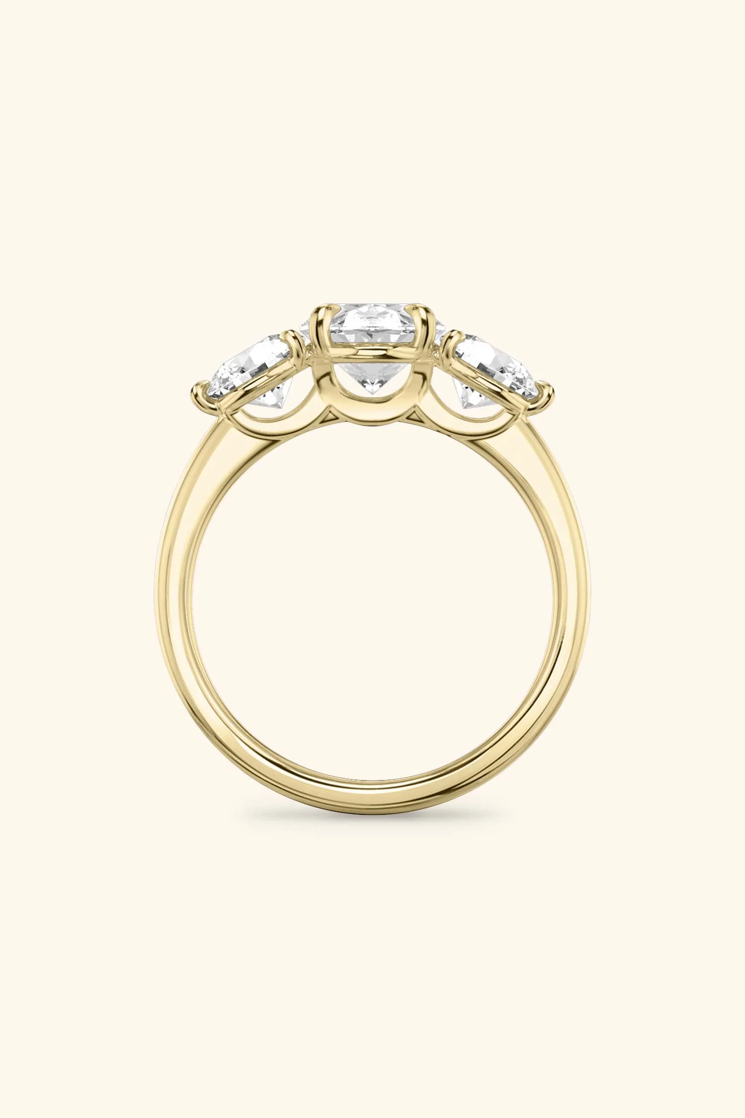 Trilogy Grace with Oval Solitaire Ring with Rounds - Image 9
