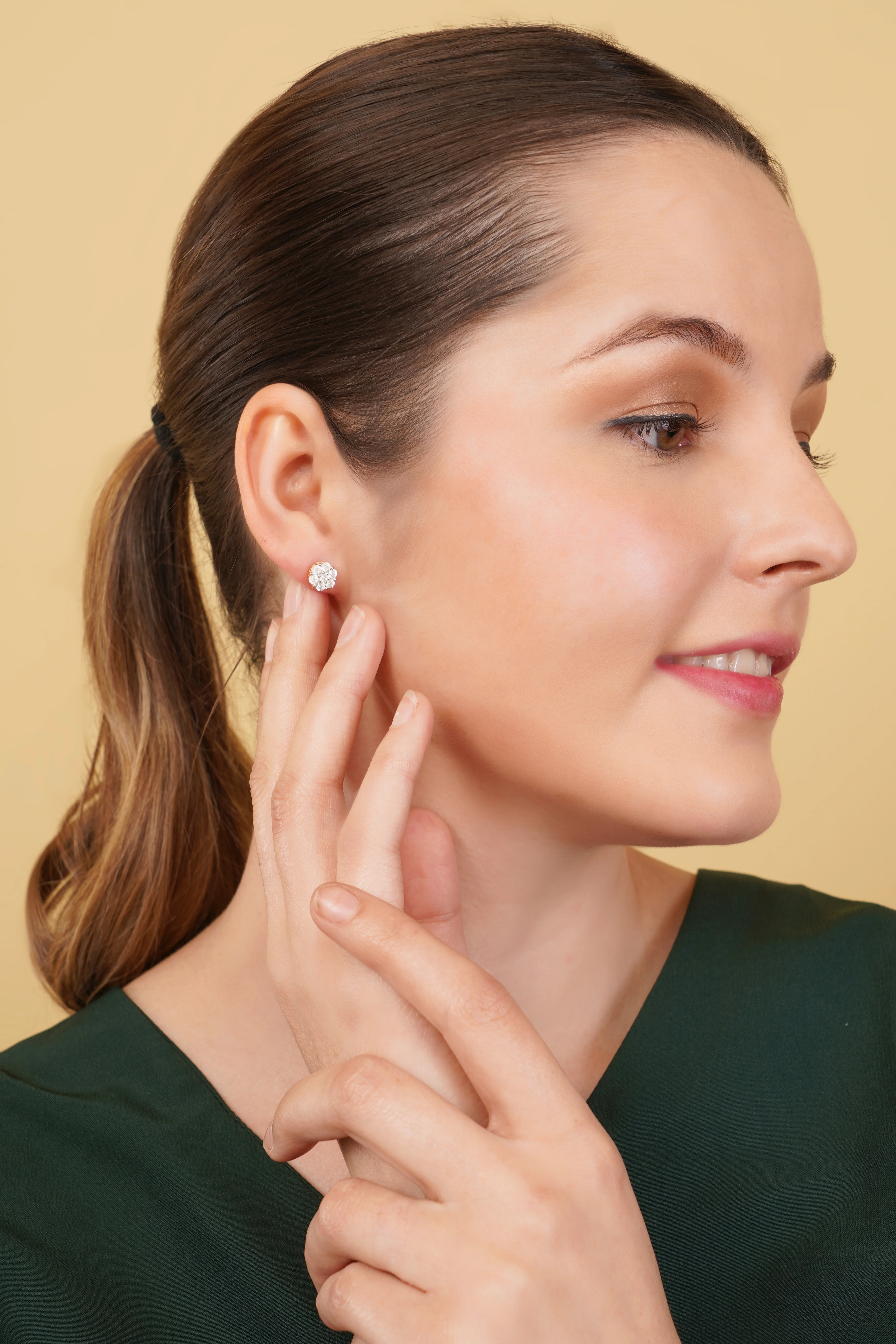 Vintage Cluster Studded Earring - Image 4